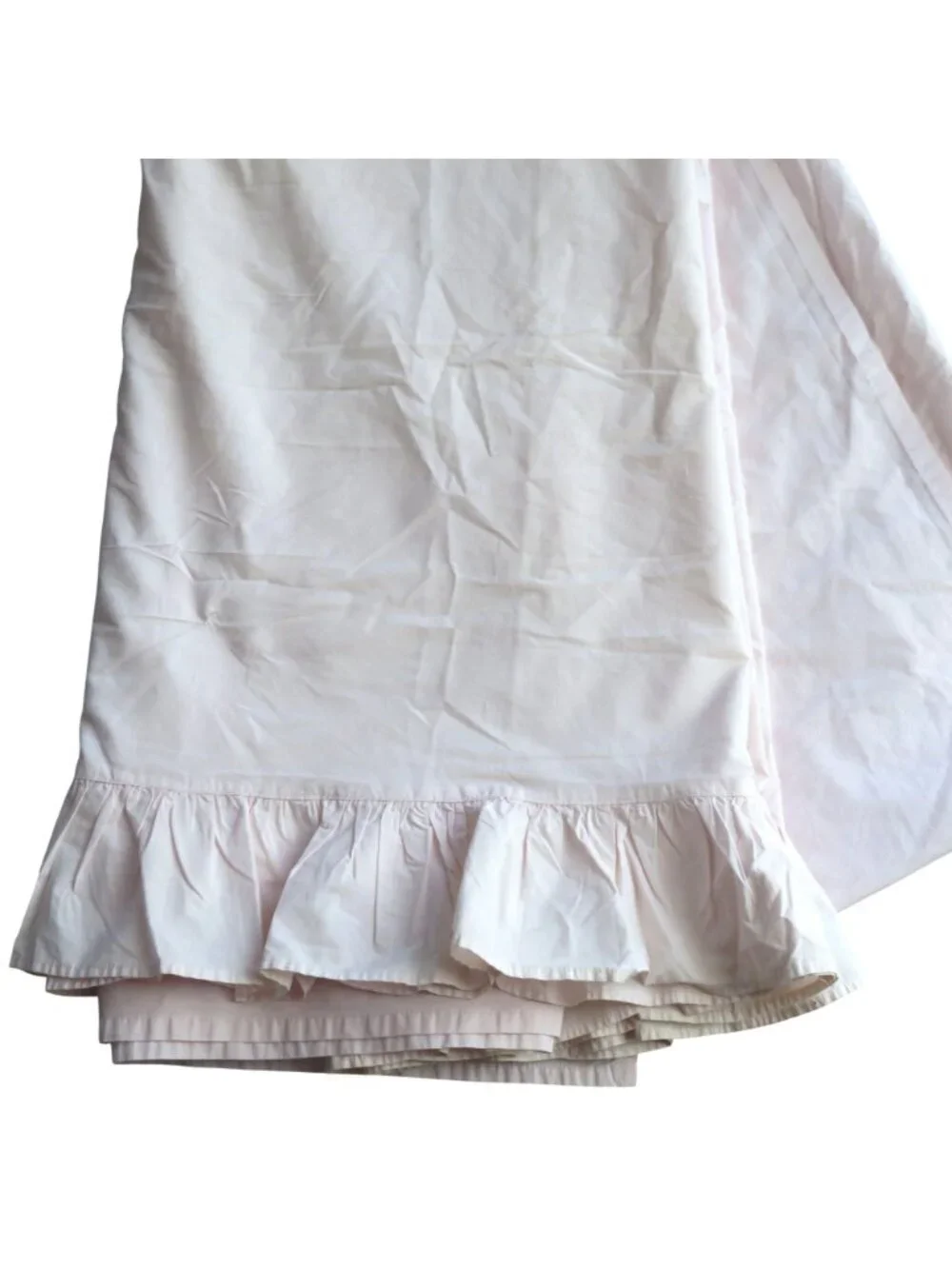 Simply Shabby Chic Light Pink Blush Cotton Full Double Flat Sheet Ruffle Edge